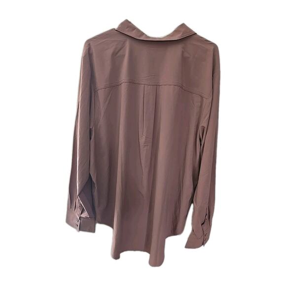 NWT Stylus Mauve Pink Pocket Long Sleeve Casual Button Down Shirt Womans Sz 2XL - Picture 2 of 6